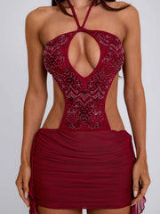 Geraldine-Mini-Dress-Burgundy