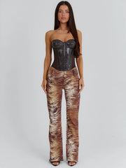 Ellise-Corset-Top-Brown