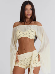Riya-Shorts-Yellow-Polka-Dot