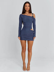 Aurelle-Mini-Dress-Steel-Grey