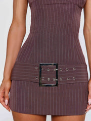 Vivienne-Mini-Dress-Brown-Pinstripe
