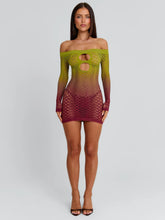 Vessia-Mini-Dress-Green-Burgundy