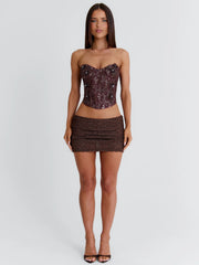 Monty-Mini-Skirt-Bronze