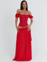 Lubela-Maxi-Skirt-Red