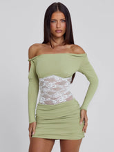Lexa-Mini-Dress-Green-White