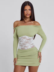Lexa-Mini-Dress-Green-White