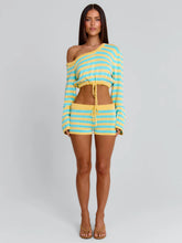 Hattie-Shorts-Blue-And-Yellow-Stripe