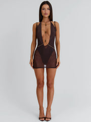 Jahli-Two-Piece-Mini-Dress-Brown