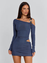 Aurelle-Mini-Dress-Steel-Grey