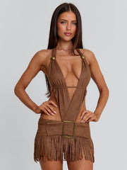 Loure-Mini-Dress-Brown