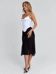 Kailen-Midi-Dress-White-Black