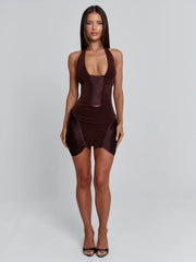 Zephyria-Mini-Dress-Chocolate