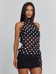Oriane-Mini-Dress-Black-Polka-Dot