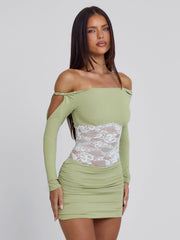 Lexa-Mini-Dress-Green-White