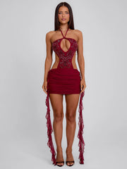 Geraldine-Mini-Dress-Burgundy