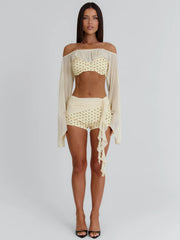Riya-Shorts-Yellow-Polka-Dot