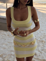 Teresa-Mini-Dress-Yellow-Stripe