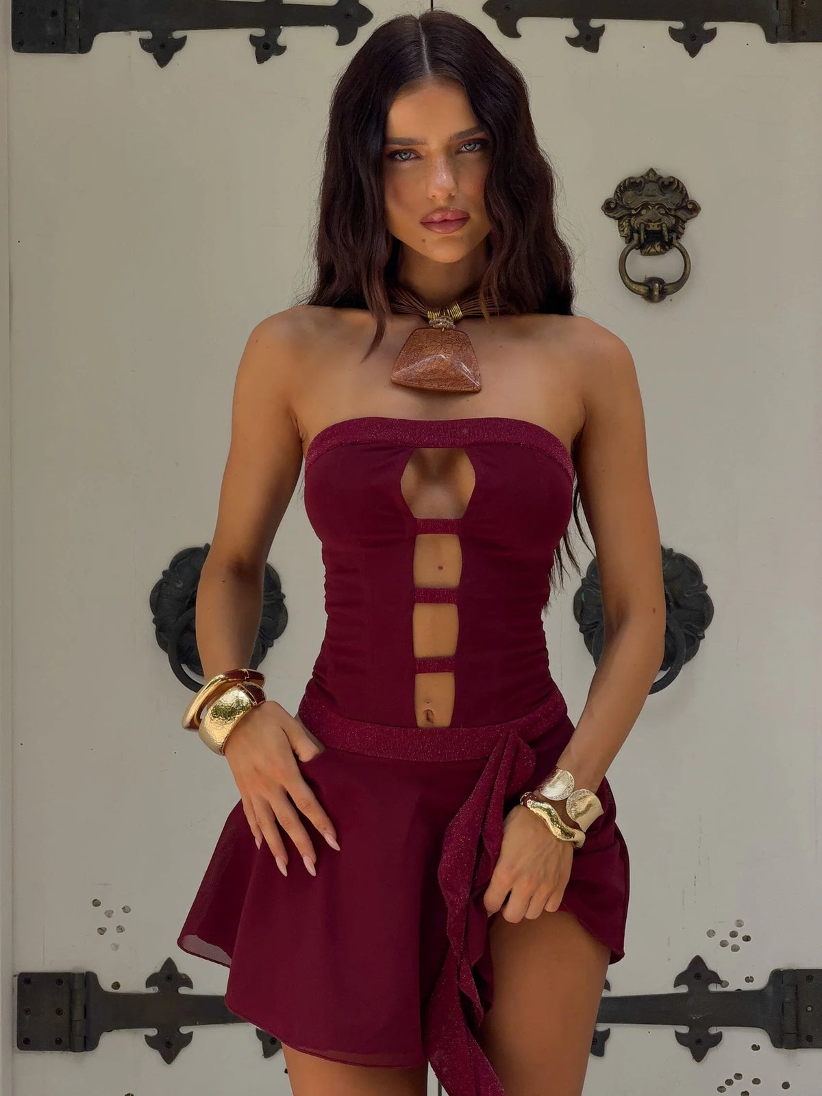 Nina-Mini-Dress-Burgundy
