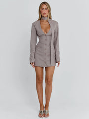 Rehnee-Blazer-Grey-Pinstripe