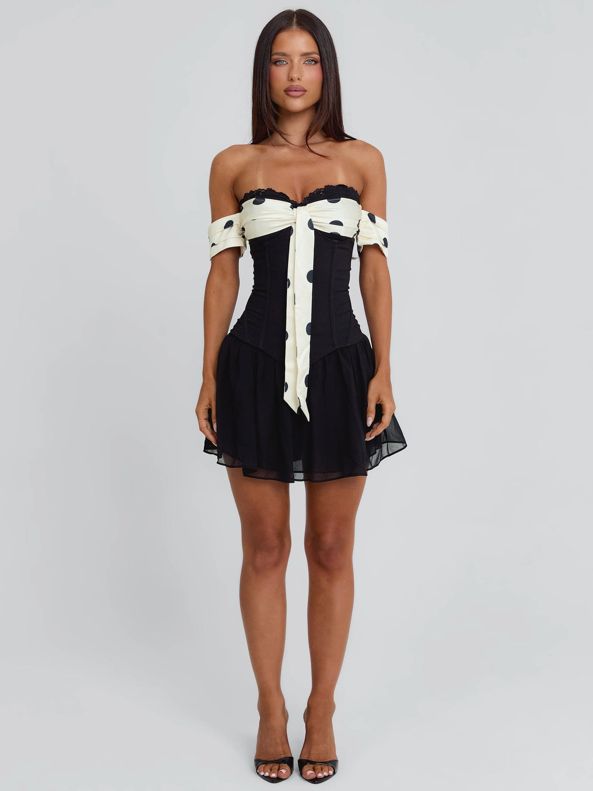 Presley-Mini-Dress-Black-Polka-Dot