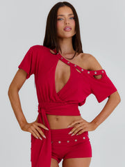 Janiya-Shorts-Red