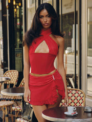 Baheria-Mini-Skirt-Red