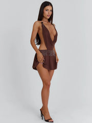 Valli-Mini-Dress-Brown