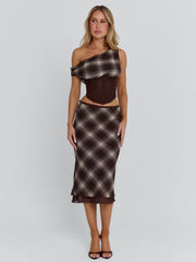 Narelle-Midi-Skirt-Brown-Check