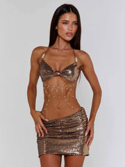 Kella-Mini-Dress-Bronze