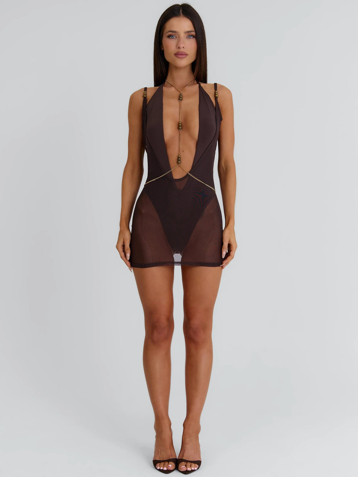 Jahli-Two-Piece-Mini-Dress-Brown